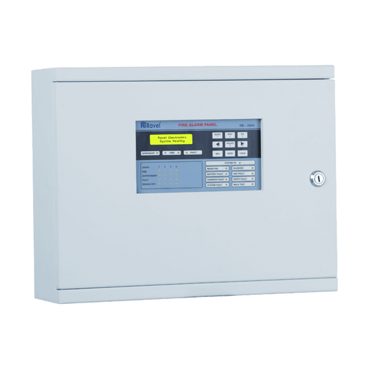 Ravel RE-2554 4 Zone Conventional Fire Alarm Control Panel – multi-zone fire safety panel for offices, warehouses, and industrial spaces
