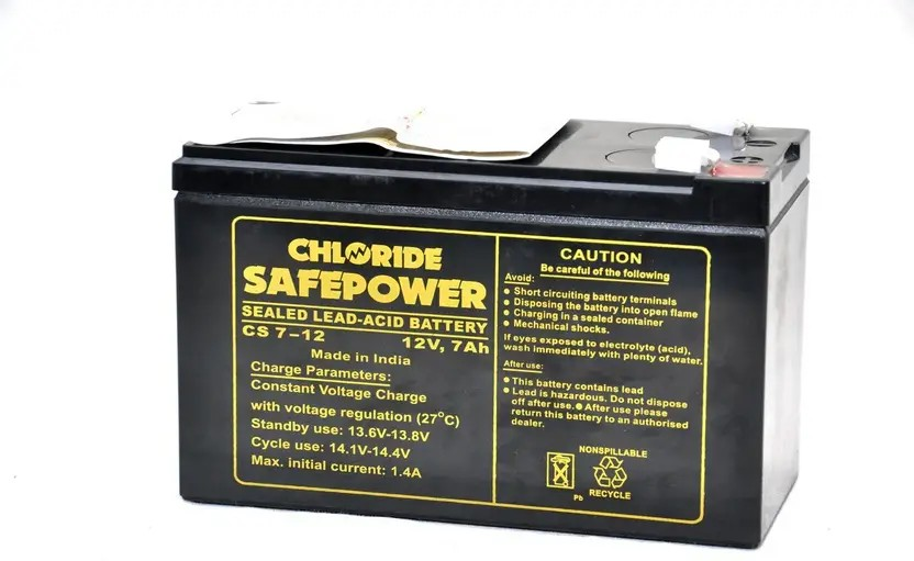 Chloride Safepower SMF UPS Battery 12V, 7Ah Sealed Inverter Battery Standard
