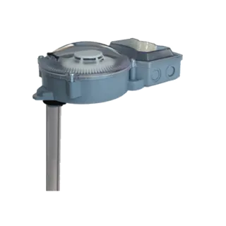 Ravel RE-428DU-C Duct Smoke Detector – photoelectric duct smoke detector with venturi tube for commercial HVAC safety - Front View